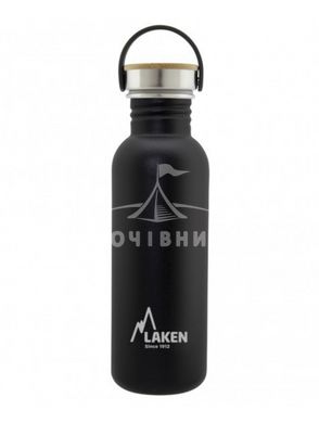 Бутылка для воды LAKEN Basic Steel Bottle 0,75L - Bamboo Cap Black